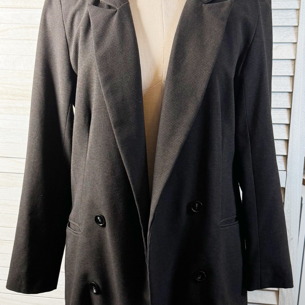 Rachel Zoe Double Breasted Blazer Brown Tailored Office Chic Jacket Size M - Picture 6 of 12